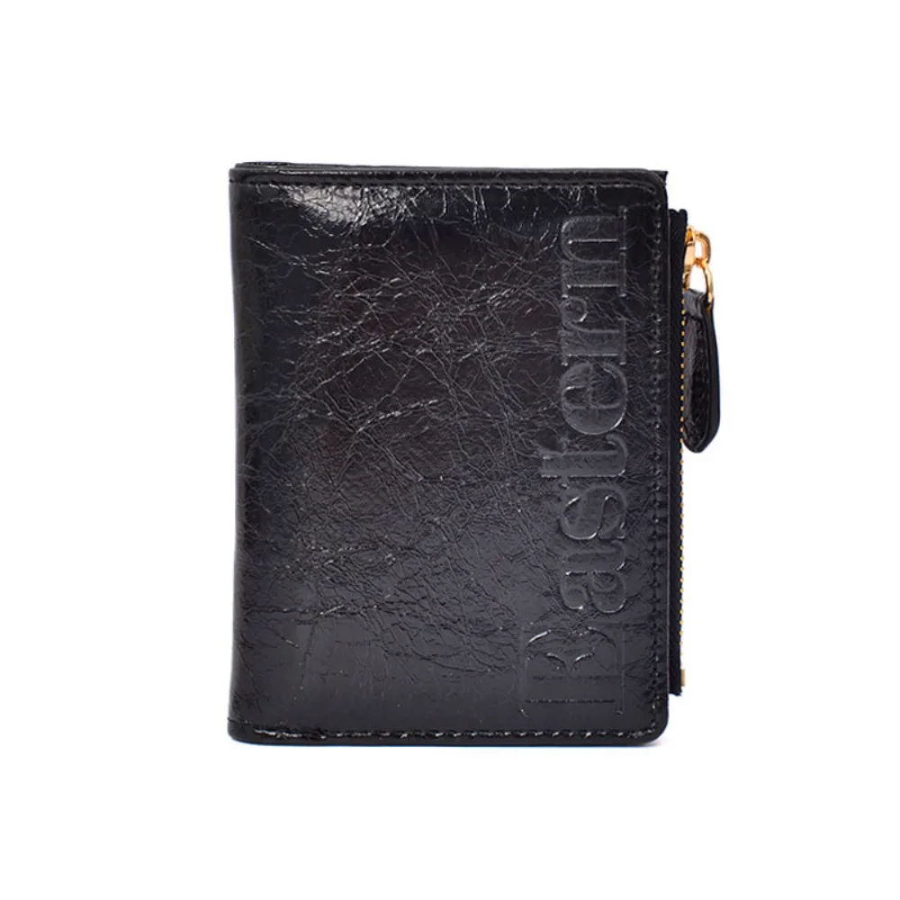 

Korean Style Bifold Short Wallet Purse Short Clutch PU Leather Card Holder Ultra Thin Multi Slot Folding Card Bag