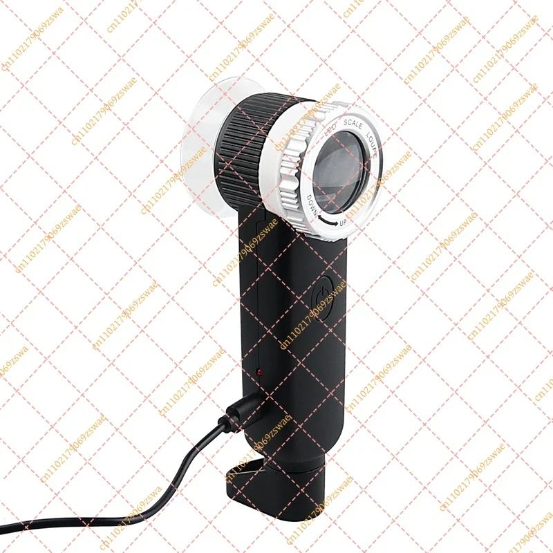 30X Handheld Jewelry Loupe with LED & UV Light, Adjustable Focal Magnifier with Scale for Appraisal