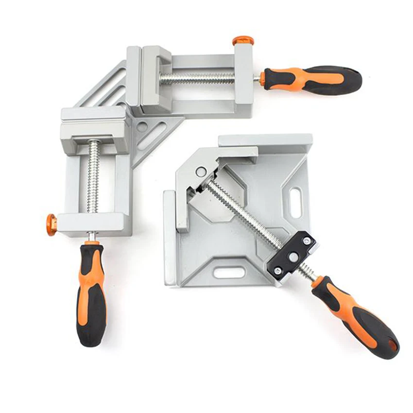 

Aluminium Single Handle 90 Degree Right Angle Clamp Photo Frame Corner Clip Woodworking Vise Workbenches