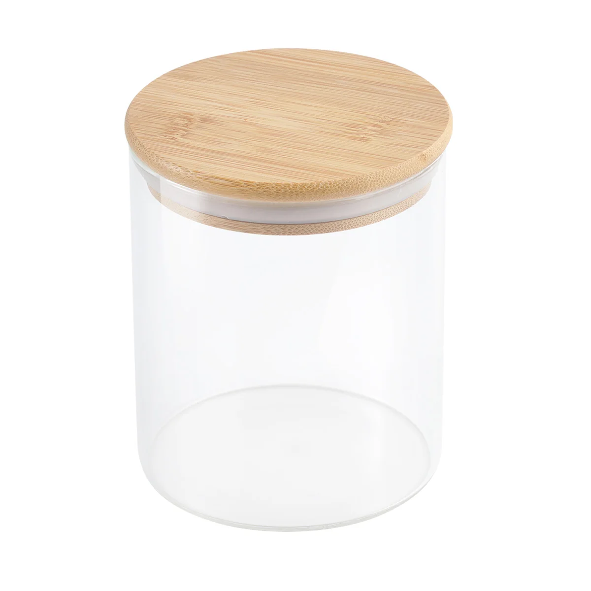 

Airtight Glass Storage Jar 1300Ml Bamboo Lid Food Container For Coffee Tea Grains Dry Food Sealed Canister Household Kitchen