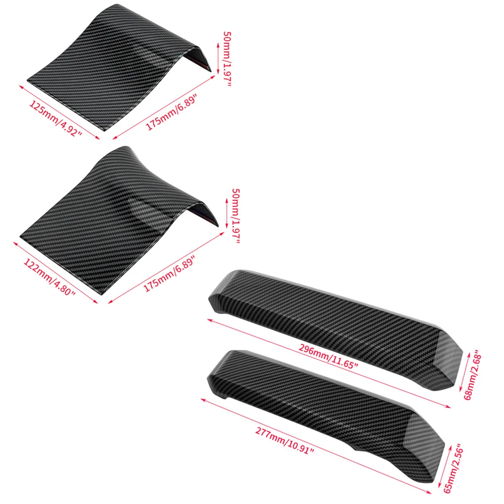 8pcs/set Inner Door Handle Panel Cover Trim For Ford F150 2015-2020 Carbon Pattern Anti-scratch Interior Protective Accessory