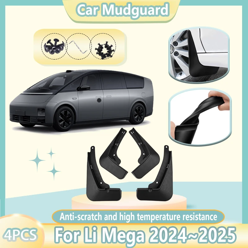 

4PCS Car Mudflaps For Lixiang Li Mega 2024 2025 Anti-splash Mud Flap Front Rear Guards Mudguards Wheel Fender Auto Accessories