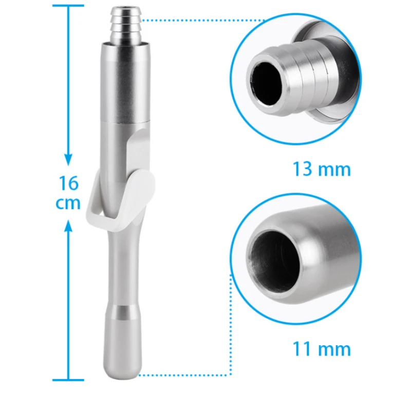 Dental Saliva Ejector Suction Tool Dentist Strong Weak Suction Adaptor Aluminum Transfer Head Saliva Short Weak Handpiece Tip