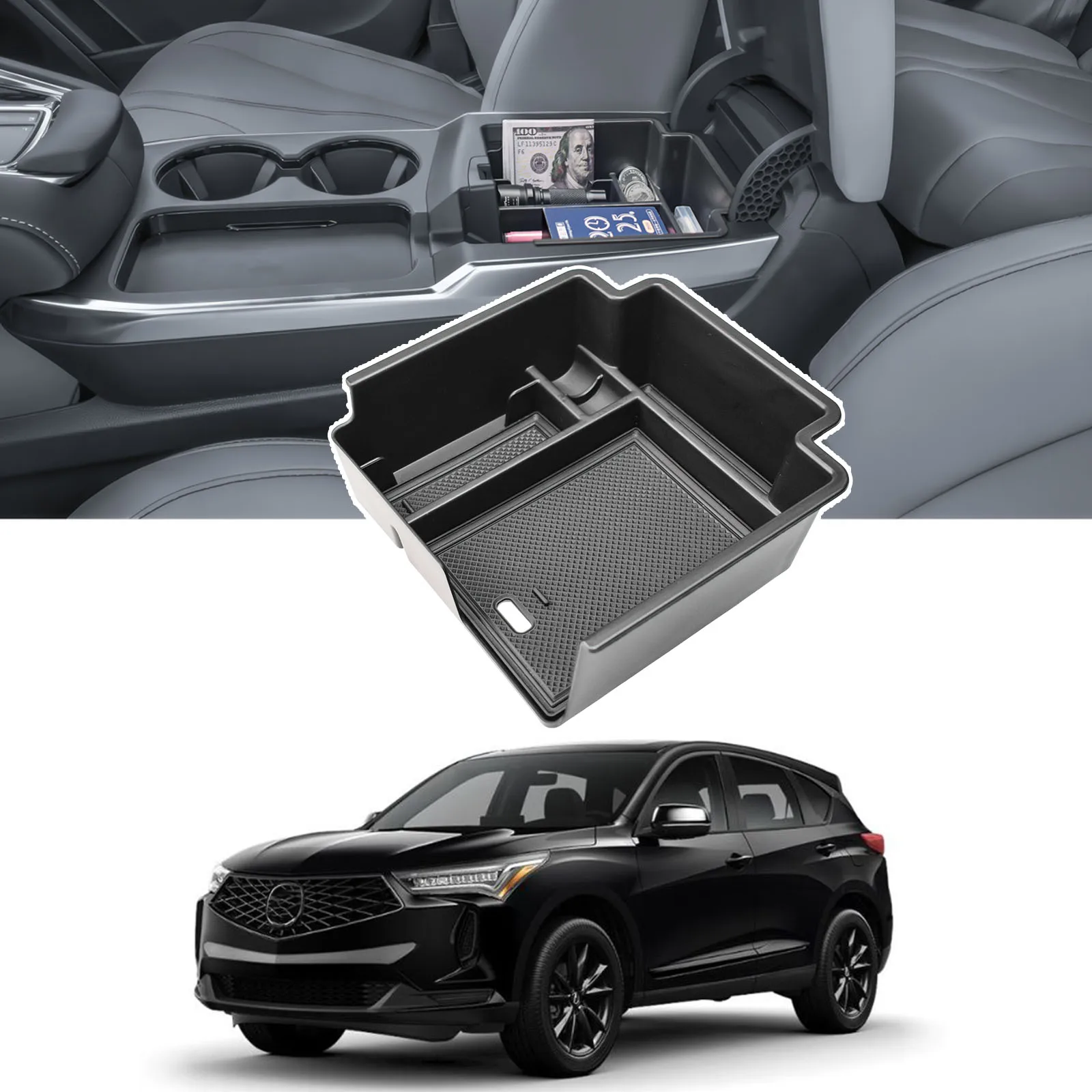 

Armrest Storage Box Tray for Acura RDX 2025 Center Console Organizer Secondary Interior Coin Phone Holder Storage Accessories