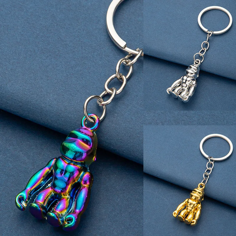 قرد المفاتيح مزدوجة الجانبين قرد المعلقات DIY الرجال المجوهرات سيارة مفتاح سلسلة حلقة حامل تذكارية للهدايا