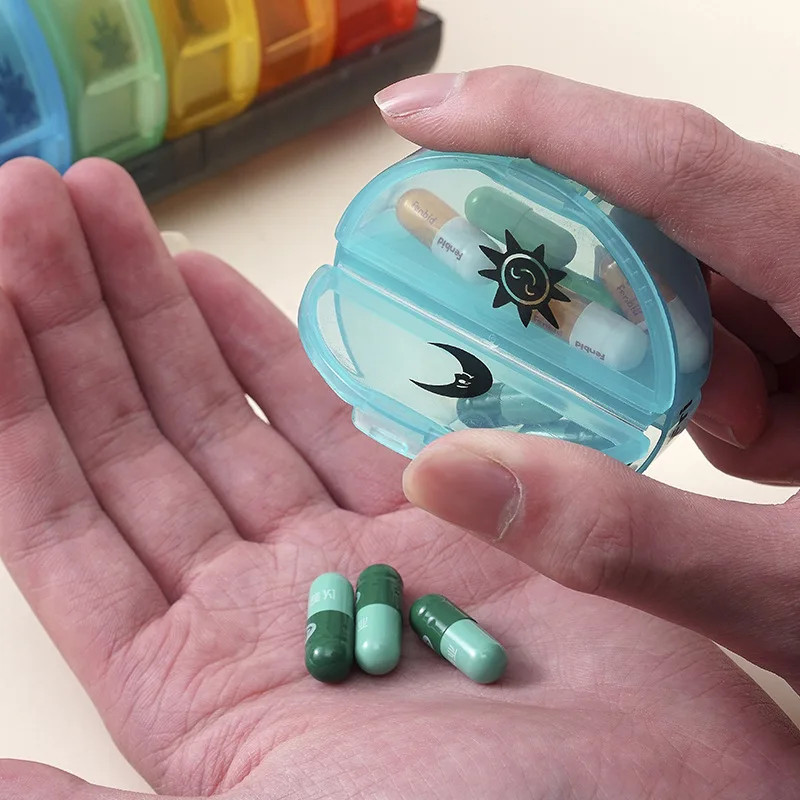 Weekly Pill Organizer 2 Times a Day Detachable Compartments AM PM Pill Box for Medicine Vitamin Fish Oils Travel Pill Case