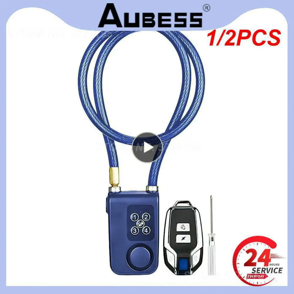 

1/2PCS Smart Alarm Lock Anti-Theft Chain For Bike Gate APP Wireless Remote Control Blue Electric Door Spiral Four-digit