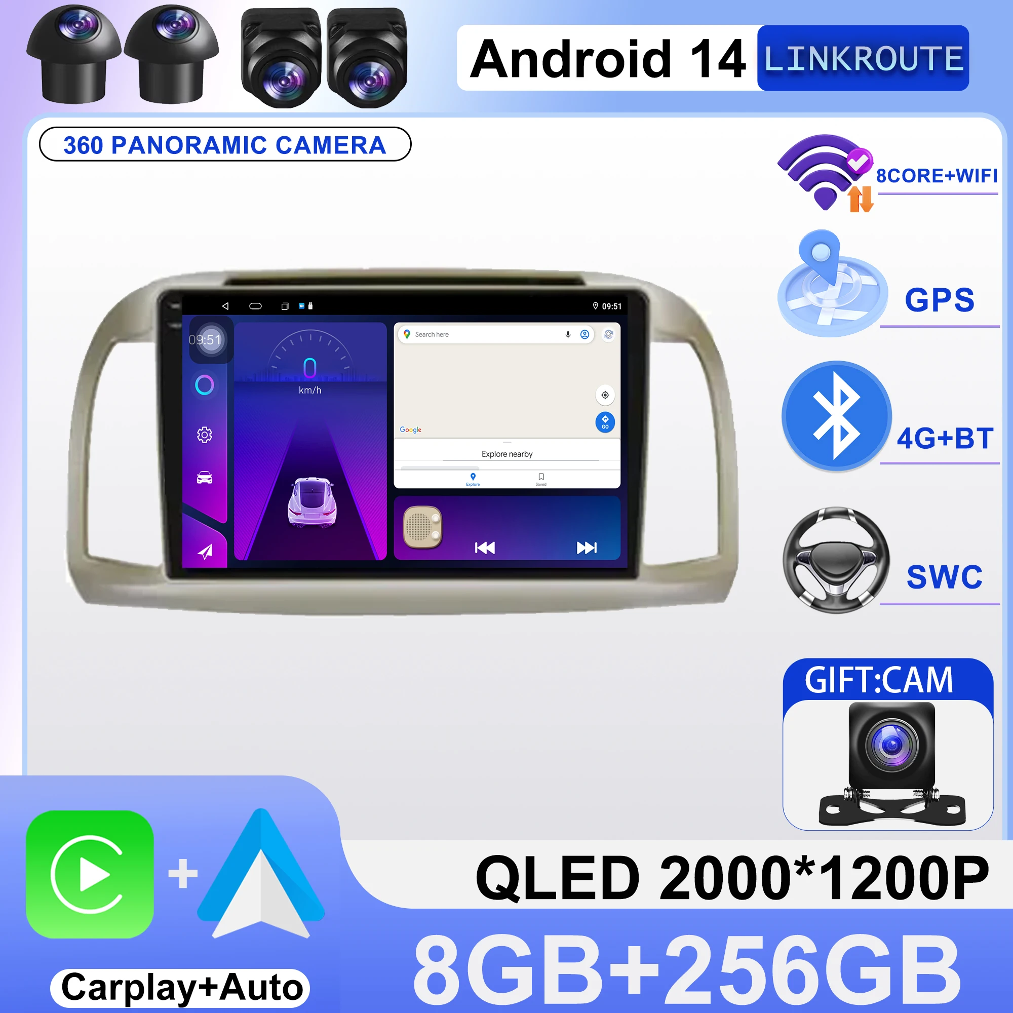 Android Car For Nissan March Micra K12 2002- 2010 Auto Radio GPS Navigation Head Unit Stereo 4G WIFI Multimedia Wireless Carplay