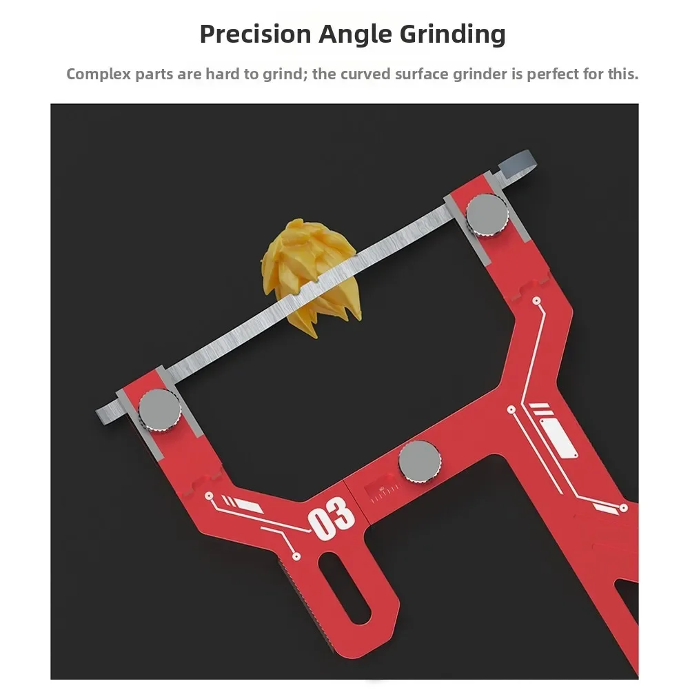 Curved For Surface Grinder Lightweight Aluminum Alloy with Adjustable Size and Enhanced Wavy Grip for Crafting and Polishing