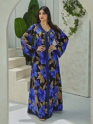 Robe de soirée longue pour femmes musulmanes, Abaya marocaine, Kaftan, Eid, Diamant, Dubaï, Islam, Robe éducative, Turquie, ixde l'Aïd, Automne