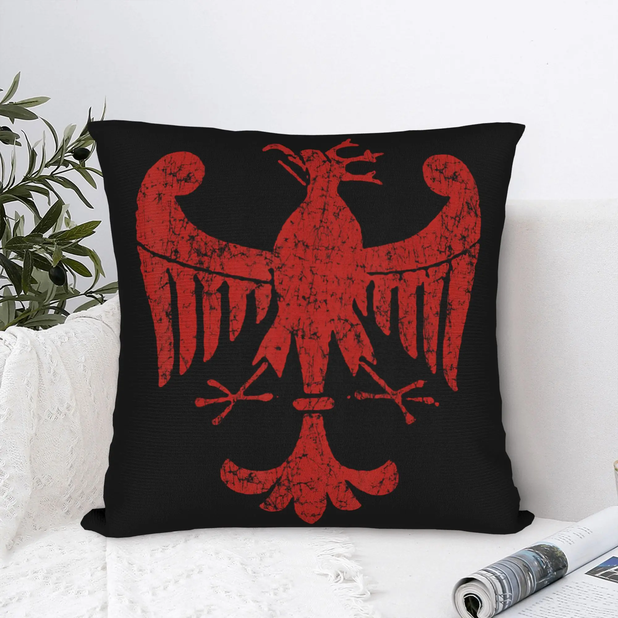 Printed Polish Eagle Coat of Arms Poland Pillowcase Polyester Cushion Cover Decorative Polska Pillow Case Cover Home Square