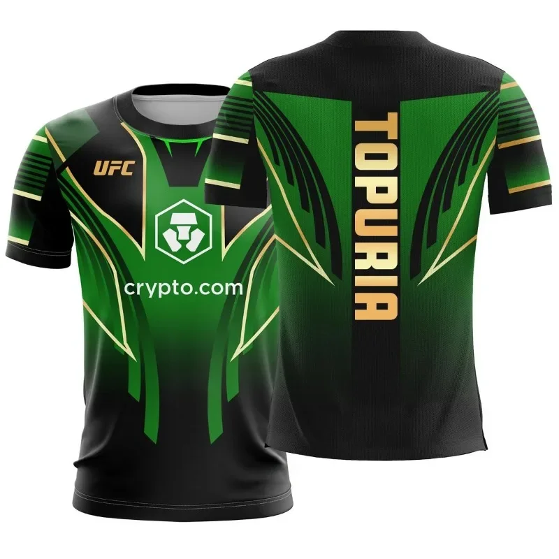 

UFC Fight Night Topuria Men's short-sleeved 3D Printed martial Arts Training breathable sportswear Summer Adult T-shirt