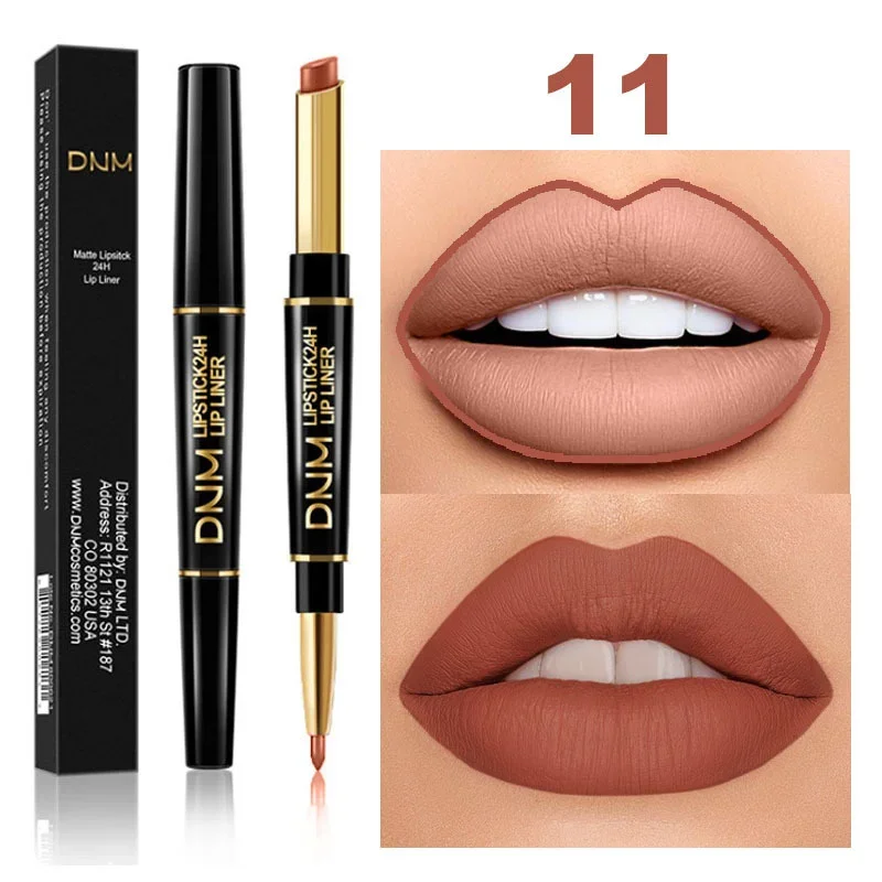 2 IN 1 Tazza antiaderente Rossetto a lunga durata Lip Liner Labbra opache impermeabili Matita Contorno Regali di San Valentino ad alta pigmentazione