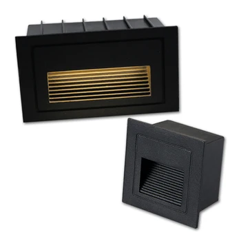 Outdoor Led Trap Stap Licht 3W 5W Waterdichte Verzonken Muur Hoek Licht Led Footlight Voor Landschap Pathway Stairway 220V DC12V