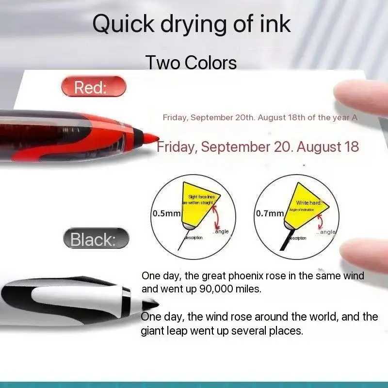 1 팩 클릭 젤 펜 0.5mm 검정/빨간색 리필 잉크 학교 사무실 쓰기 볼펜 시험 용품 편지지