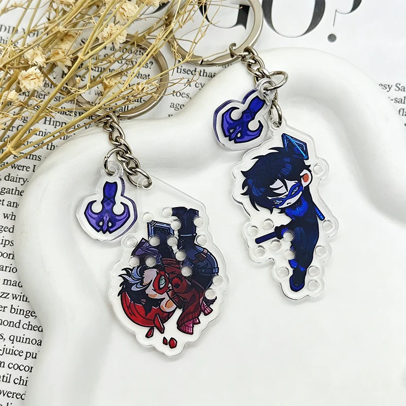 Anime Tim Drake Red Robin Cosplay Keychain Kawaii Acrylic Keyring Key Chain Bag Accessory Ornament Decoration Prop
