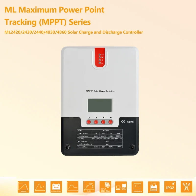 SRNE ML2440 40A 24V 12V auto MPPT Solar Charge Controller with wifi