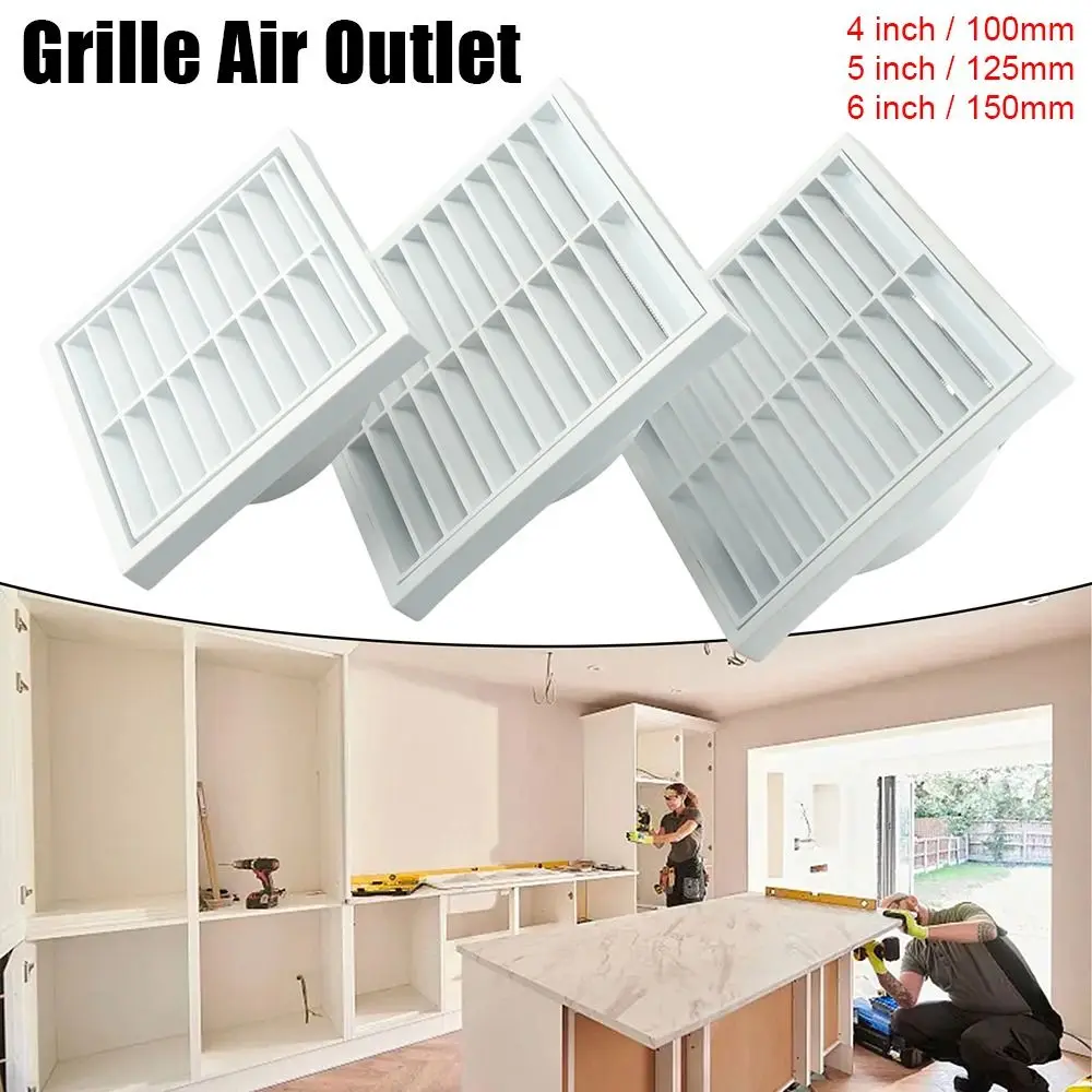 

1Pcs Wall Ceiling Grille Air Outlet Pipeline Ventilation Plastic Fresh Air Exhaust Outlet White Grilles Cover