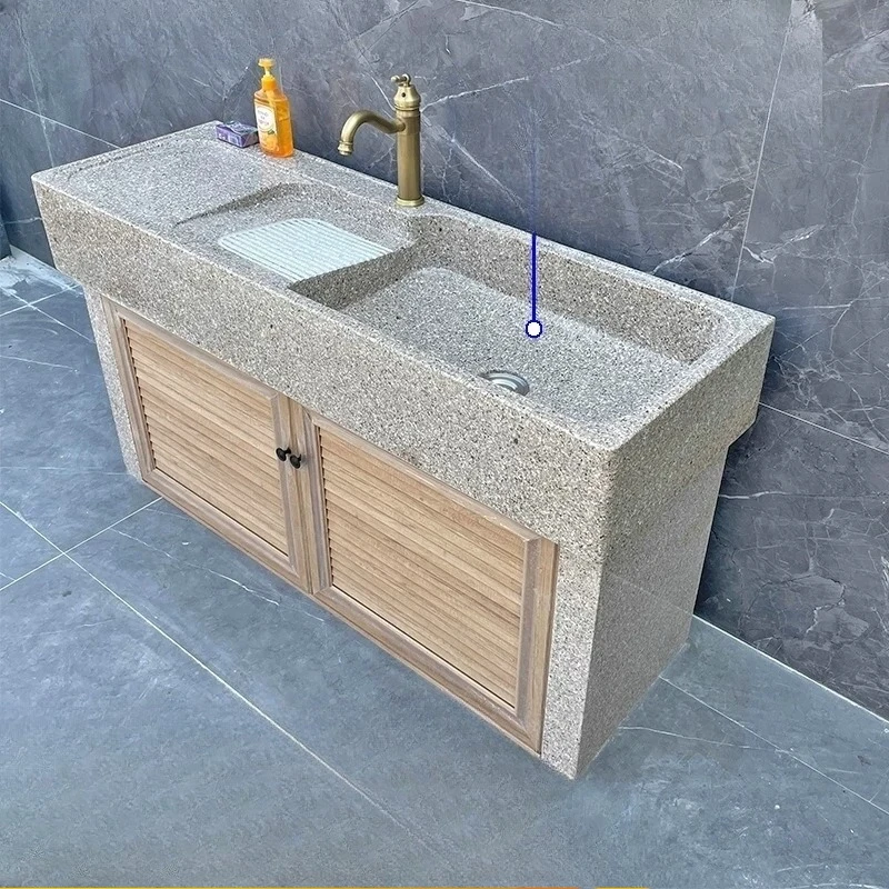 

Marble laundry pool Outdoor courtyard Stone sink Villa garden Stone sink Outdoor integrated vegetable basin