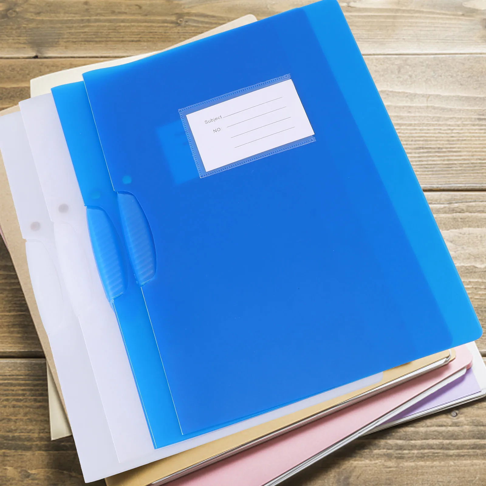 

Набор из 4 прозрачных папок формата А4 с поворотным зажимом для организации документов в офисе и школе, портативные