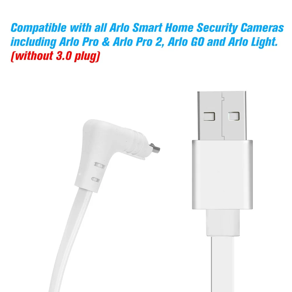 2M Charging Power Cable Fits for Arlo Pro Arlo Pro 2 Arlo GO Arlo Light Aluminium Alloy Micro USB Cable Charging/Power Cord