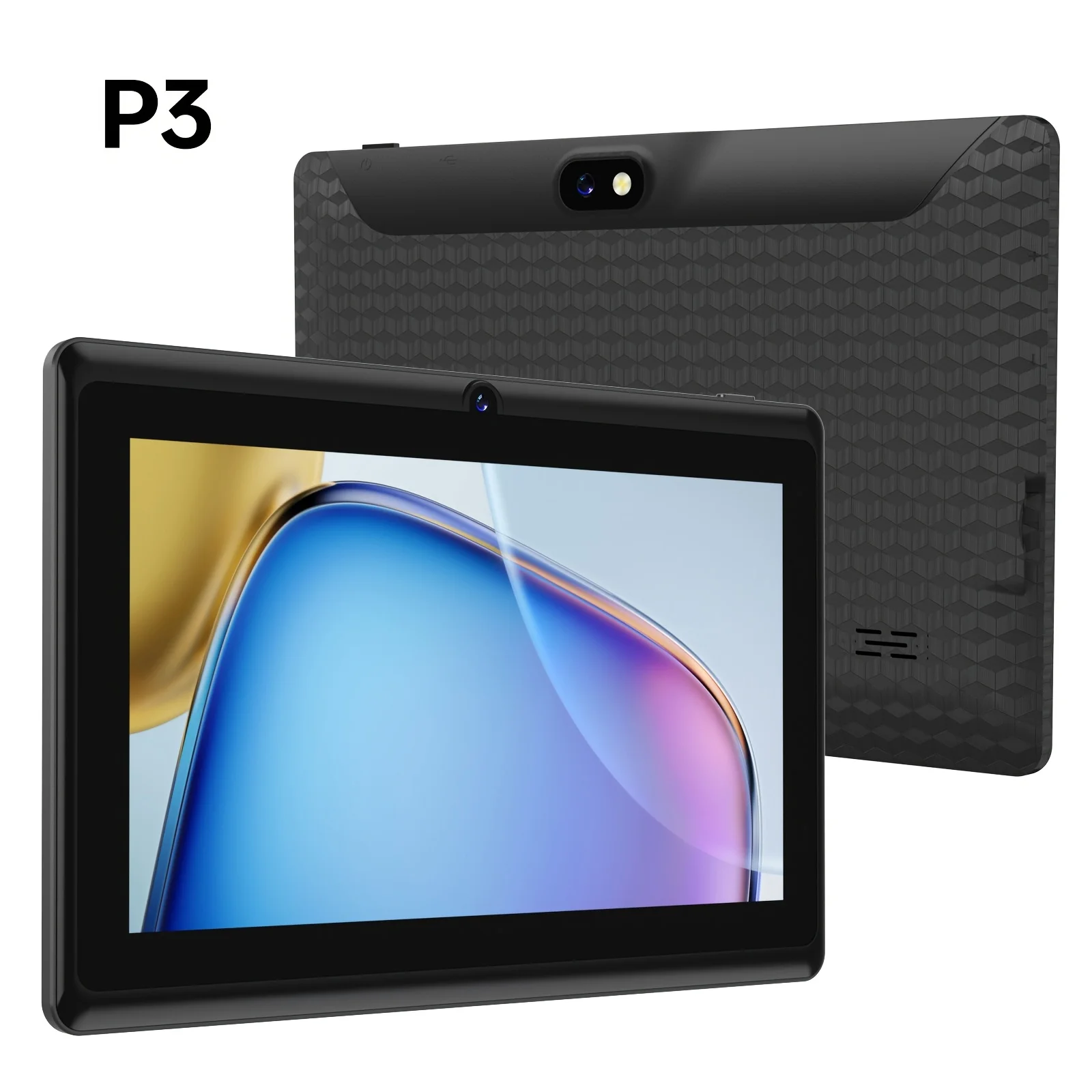 I-Atar P3 العلامة التجارية الجديدة 7 بوصة متعددة اللغات Android Tablet، Android 12.0 Tablet 4Gb Ram 32Gb Storage، Type-C Tablet، معالج Mtk رباعي النواة، شاشة تعمل باللمس 1280*800 Ips، كاميرا مزدوجة، تدعم 2.4 جيجا واي فاي مدمجة، تابلت مدمج 4000 مللي أمبير في الساعة