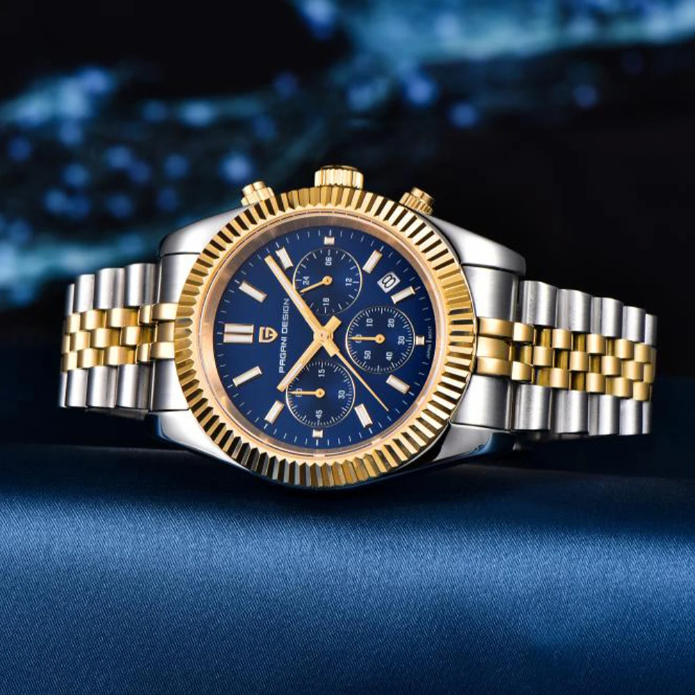 PAGANI DESIGN 2025 جديد VD53 ساعة كوارتز رجالية فاخرة 40 مللي متر من الفولاذ المقاوم للصدأ الياقوت مقاوم للماء 50 متر مضيئة C3 relojes para hombre