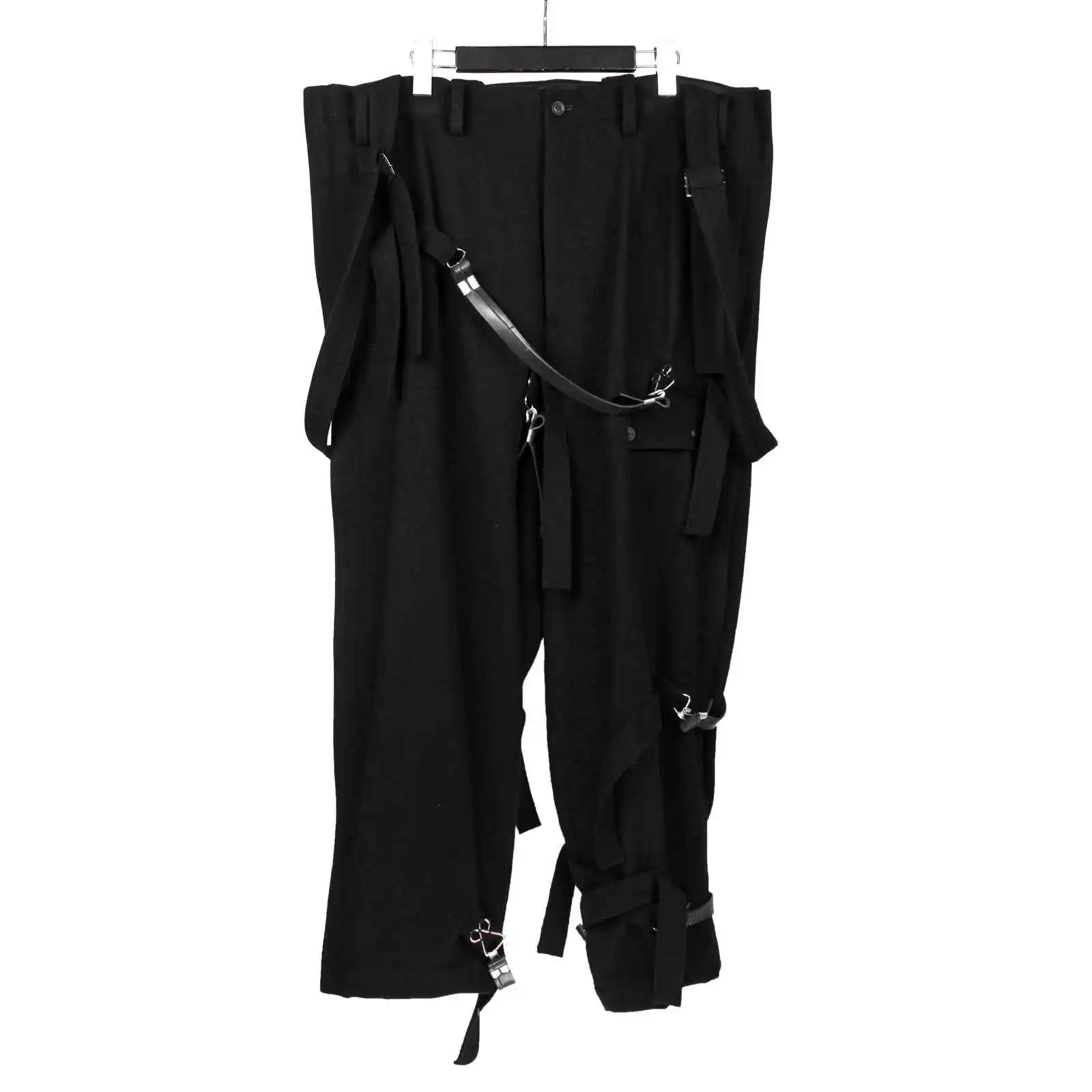 

TOP-YAMAMOTO original design style woolen men's mid-length winter thickened warm loose casual pants for men