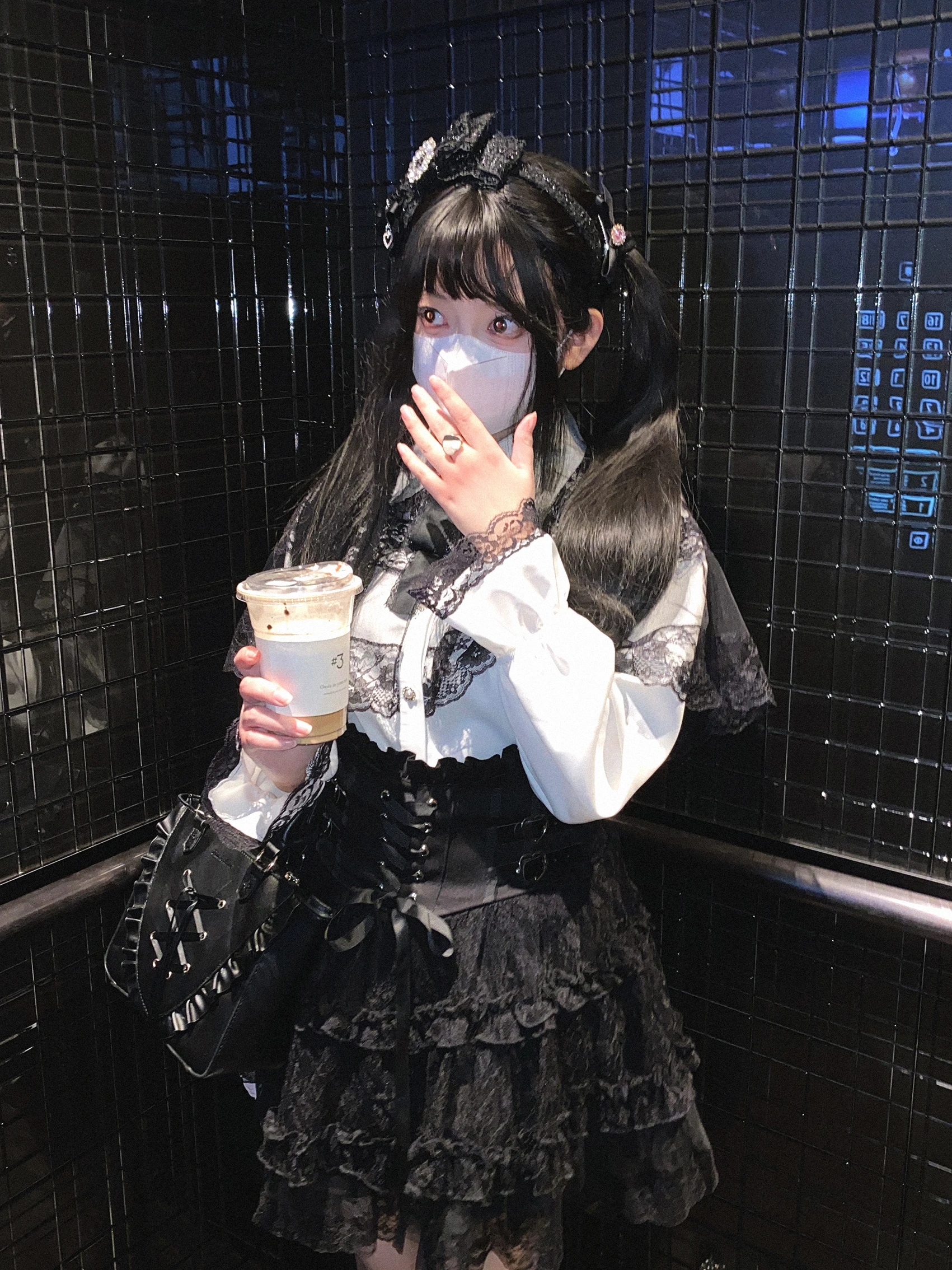Japanese Mine Style Lace Splicing Short Skirts High Waist Lace-up A-line Heart Leather Buckle Sweet Versatile Mini Skirt Women
