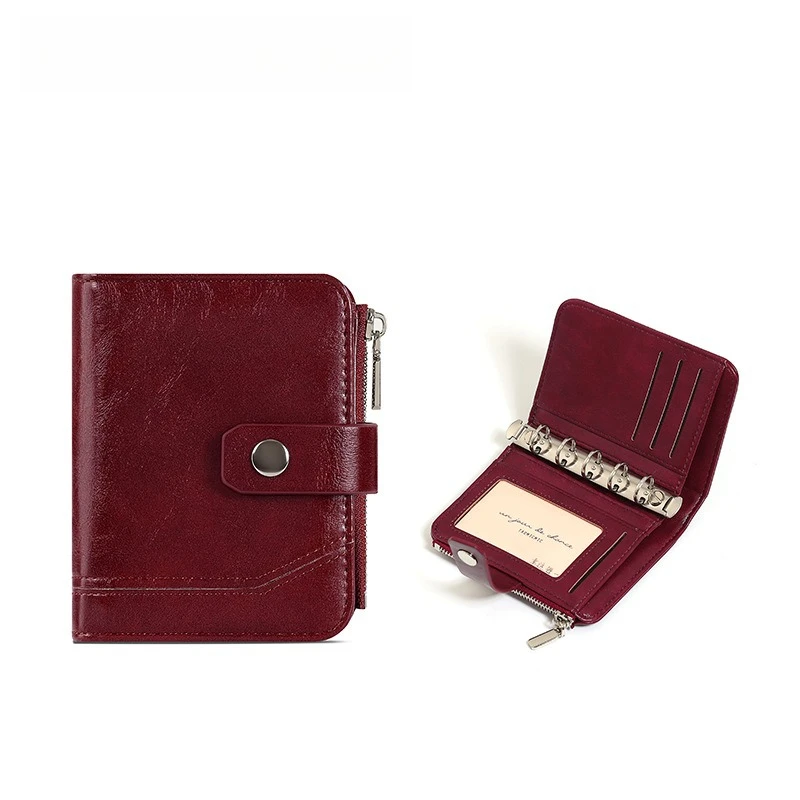 New Multi-functional Retro PU Multi-card Wallet Two-fold M5 Binder Book Keeping Book Record Income and Expenditure Any Time