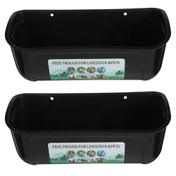 2 Pcs Pig Feeding Holder Plastic Bird Feeders Food Bucket Trough Supplies for Goats