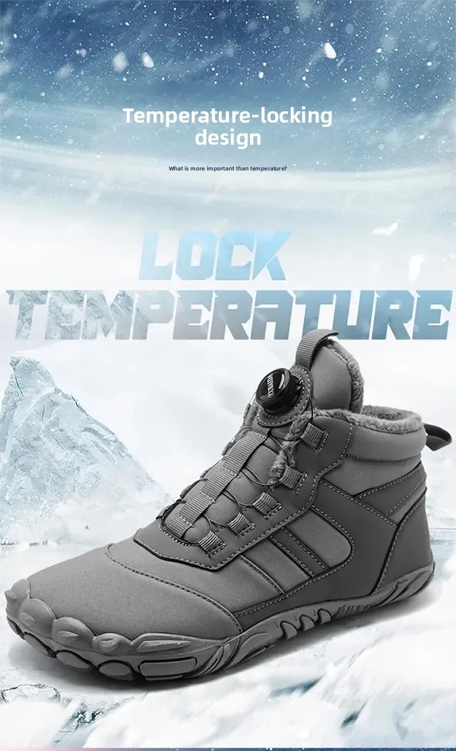 أحذية شتوية دافئة ومضادة للانزلاق للكاحل مع أزرار دوارة وأحذية ثلج للوالدين والطفل وأحذية رياضية قطنية للنساء