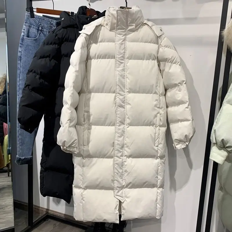 

Parkas Women Long Coats Solid Hoodies Jackets Zipper Thick Warm Coat Full Sleeve Casual Simple Jacket Loose Lady Autumn Winter