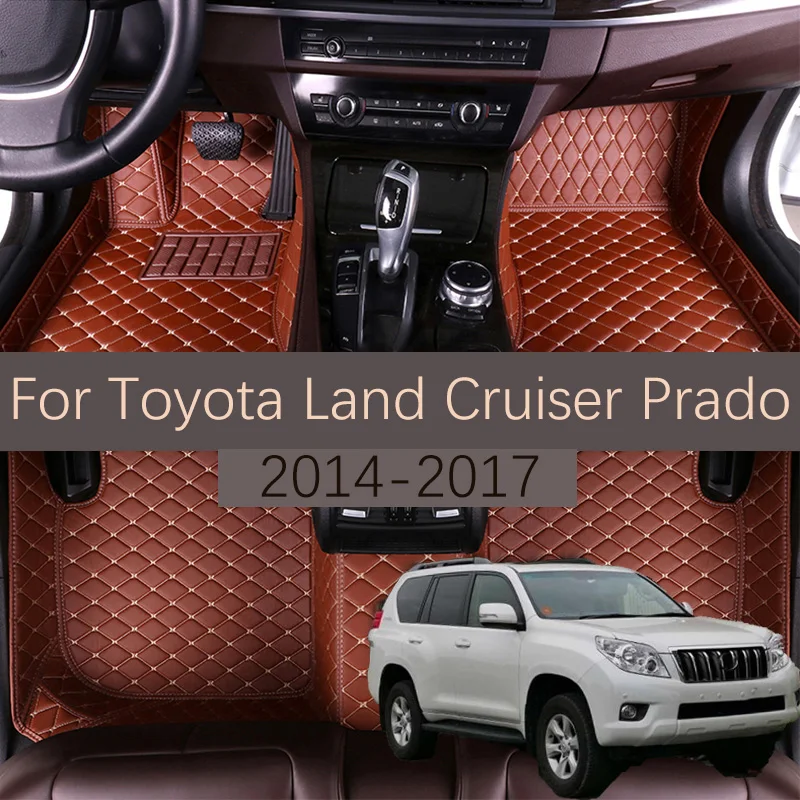 

Custom Leather Car Floor Mats For Toyota Land Cruiser Prado 150 2014 2015 2016 2017 Automobile Carpet Rugs Foot Pads