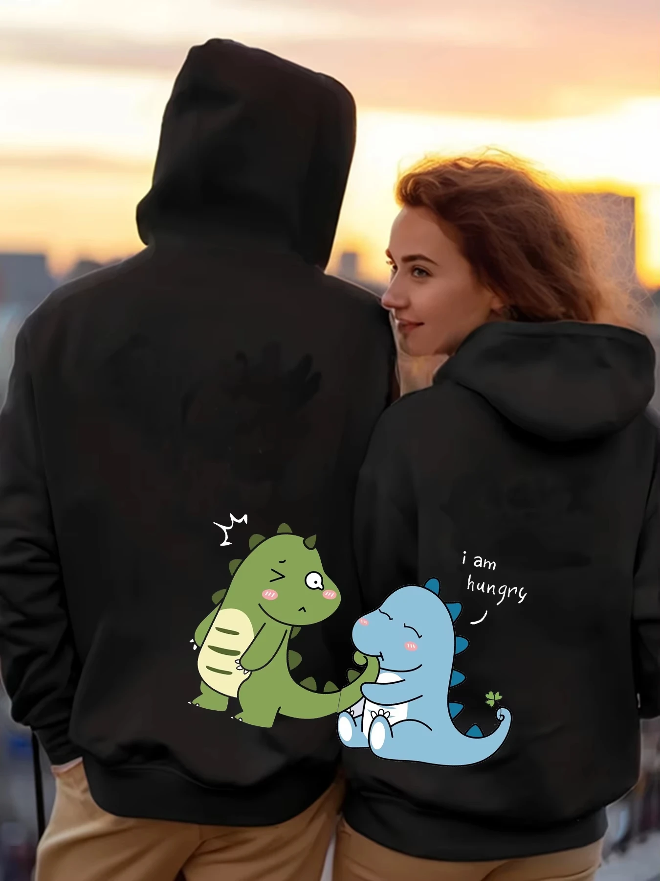 Love Print Men's and Women's Long Sleeve Fleece Hoodie Street Fashion Sports Leisure Autumn_Winter Outdoor Leisure Couple Gift - view 4