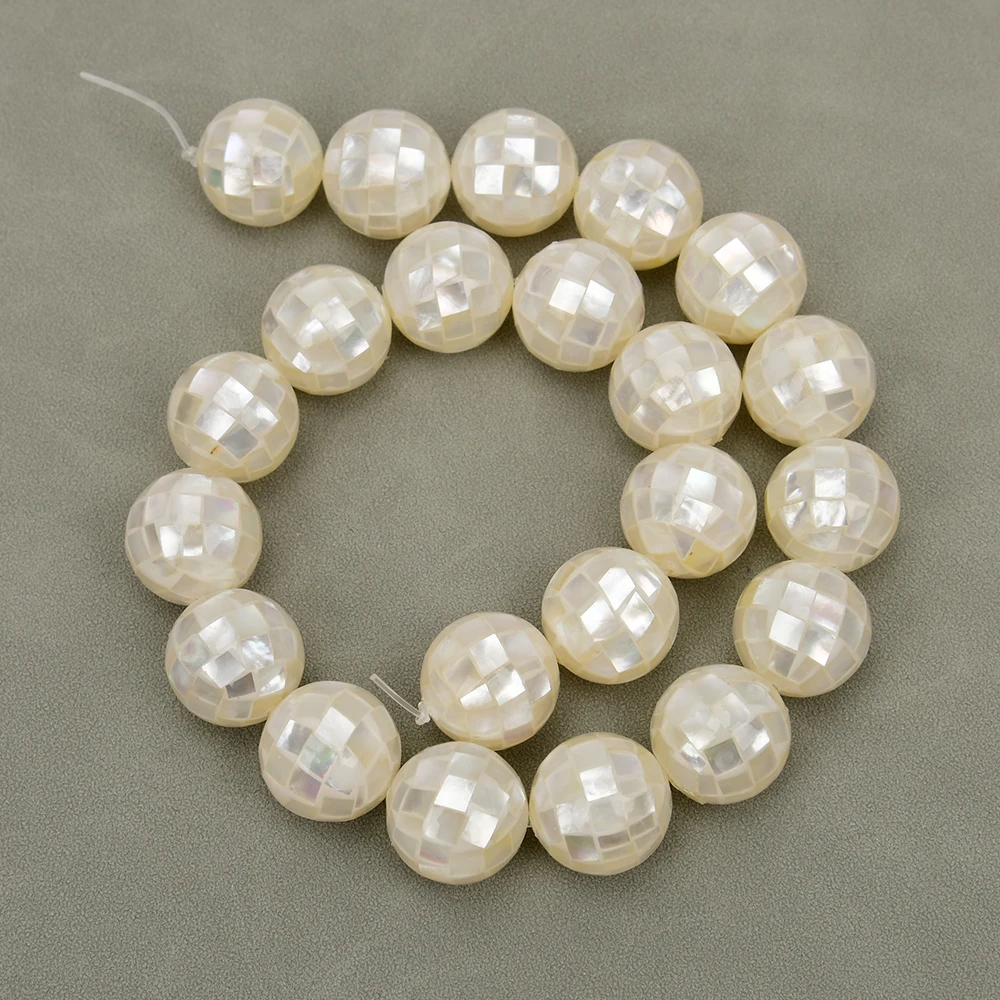 APDGG 18mm Natural White Sea Shell Strands Necklace Jewelry Making DIY