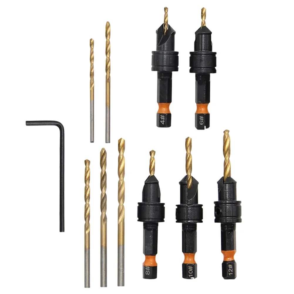 Foret 1/4 accessoires de Machine de forage nouvelle vente 11 pièces ensemble de forets à fraise pour évier de comptoir réglable en bois