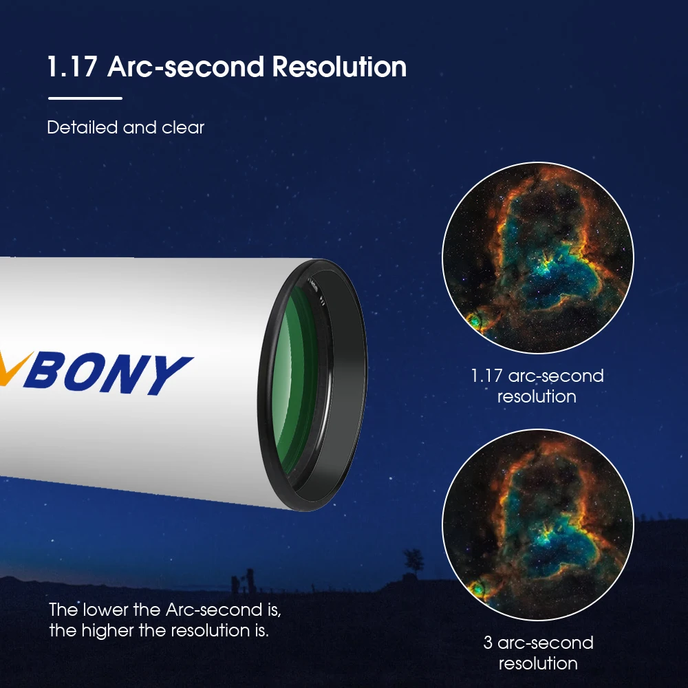 Svbony SV503 Astro Telescope 70/80/102ED Extra Low Dispersion Achromatic Refractor OTA For Exceptional Viewing Astrophotography
