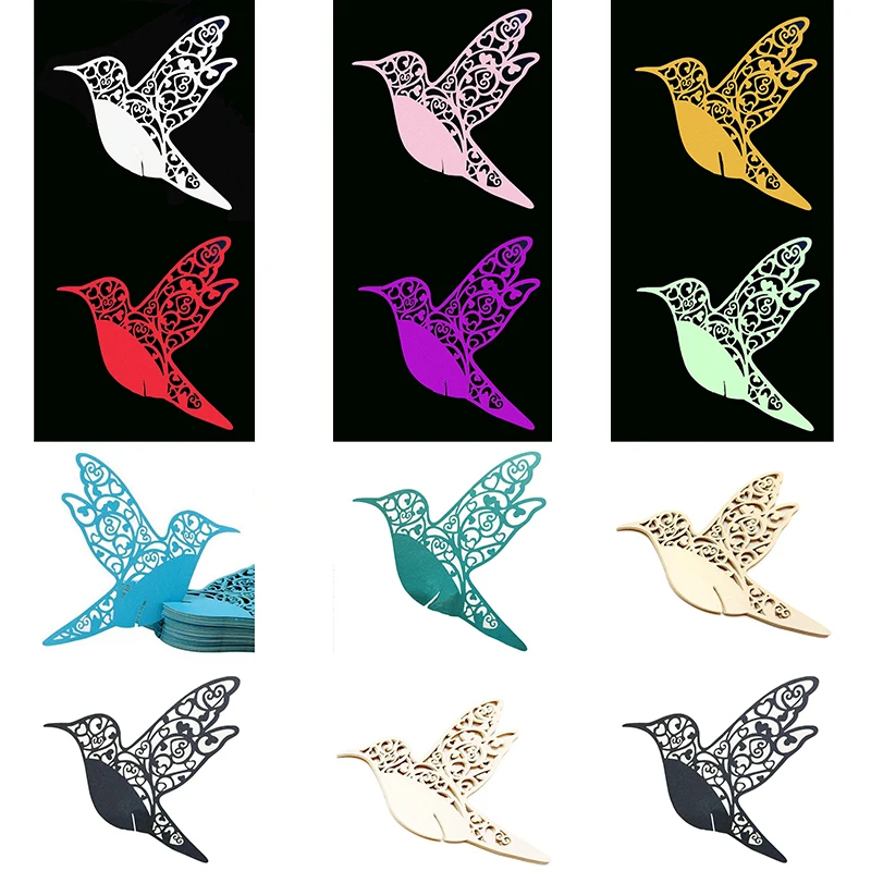 50 قطعة تحلق الحب الطيور كأس للنبيذ اسم مكان بطاقة استحمام الطفل مقعد بطاقات الجدول علامة عيد ميلاد الزفاف الحدث حفلة زخارف للحانات