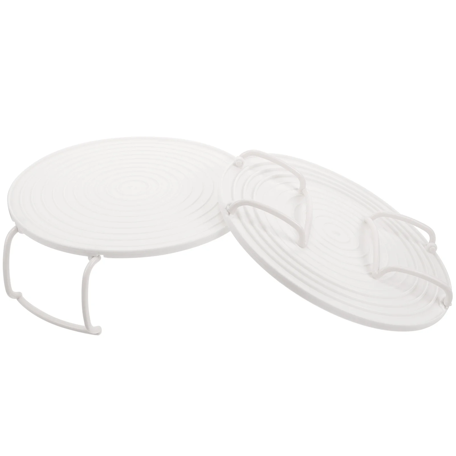 

2pcs Layered Steaming Tray For Microwave Oven Heat-Resistant Food Rack Rounded Storage Rack Kitchen Accessory