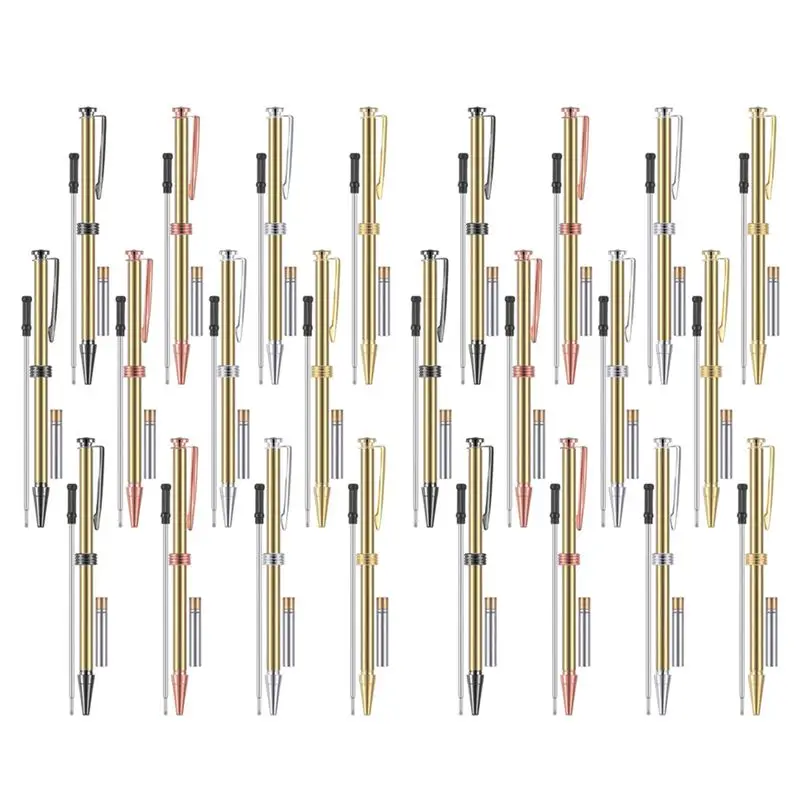 

TFORU-24Pcs 7Mm Trimline Twist Pen Slimline Twist Pen Kit With Replacement Lathe Turning Supplies For Wood Turning DIY Crafts