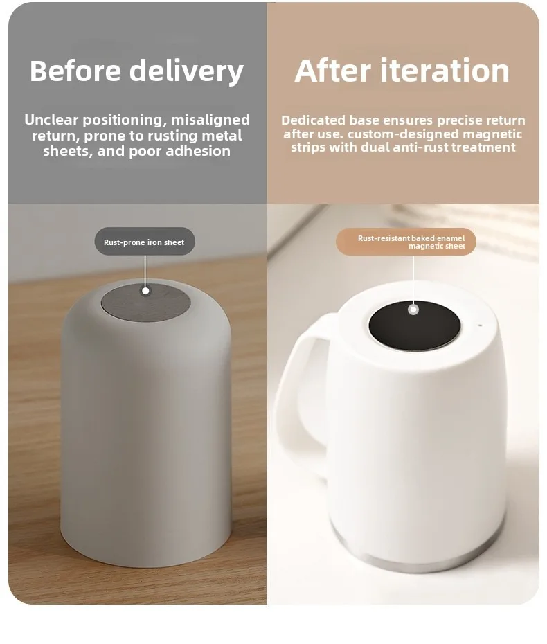 Magnetic Toothbrush Cup With Wall Mounted Stainless Steel Holder_voghion.com