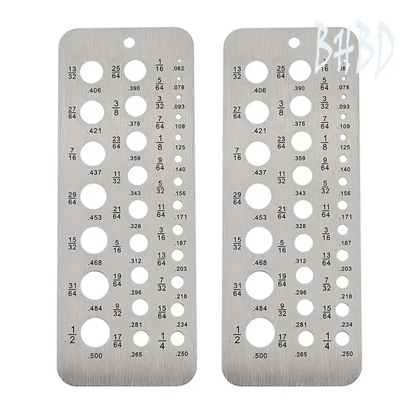 

BHBD-2Pcs Stainless Steel Drill Gauges For 1/16 Inch To 1/2 Inch Size Bits, Bolt And Wire Diameter Index Gauge, 29-Hole Easy To
