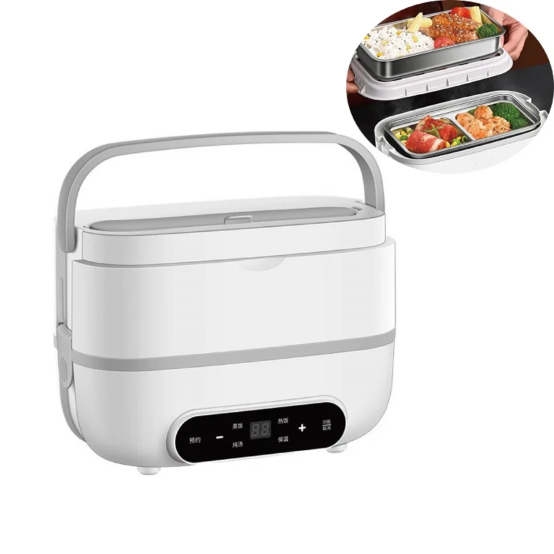 

1100ml Electric Lunch Box For Office Workers Heated Lunch Box No Need To Add Water Smart Reservation Steaming Breakfast Machine