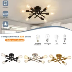 Modern Ceiling Light Semi Flush Mount Chandeliers Living Room Bedroom Lamp Bar Table Creative Restaurant Ceiling Lamp 4/6 Rods