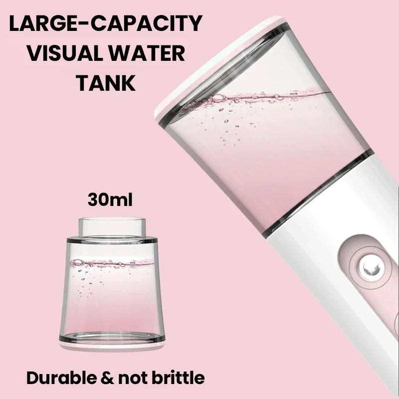 Pulvérisateur de brume facial portable à double tête, mini humidificateur hydratant, soins de la peau, affichage LED, nébuliseur de détermination de la vapeur qualifiée ale