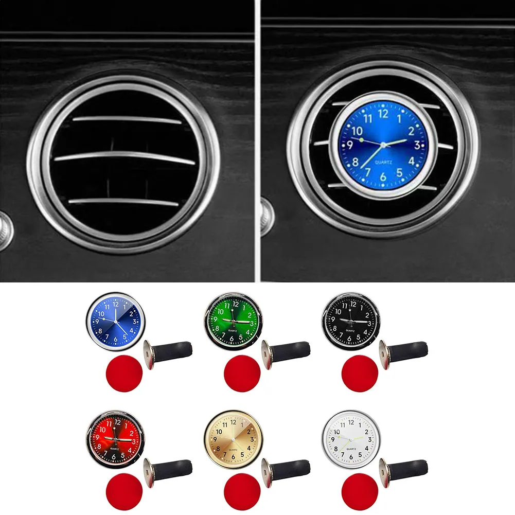 Car Clock Luminous Car Accessories Internal Stick-On Mini Digital Watch Mechanics Quartz Clocks Gifts Auto Ornament 7 Colors