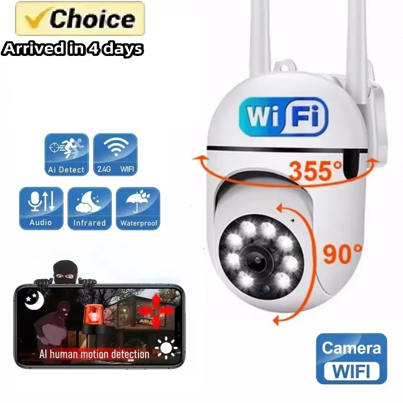 

Wall-WiFi Camera for Phone, Night Vision, 360 ° Rotation, Anti-theft Monitor,Security Surveillance, Smart Camera for Phone, 2.4G