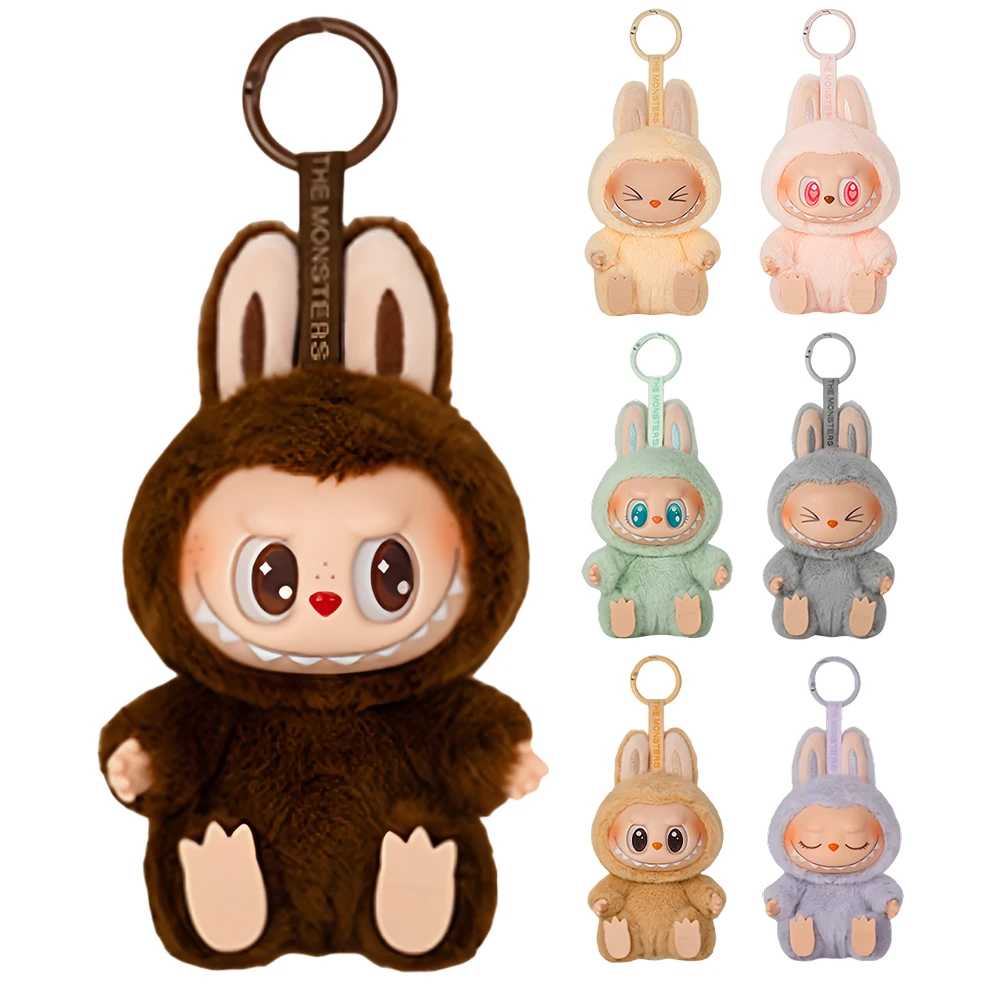 Anime Figure The Monsters Sit-Down Party Series Macaroon Vinyl Face Pendant Doll Keychain Toys Kids Collection Decoration Gift