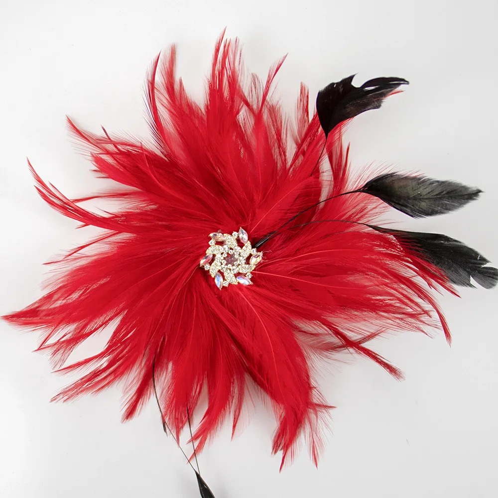 Elegante Feder-Blumen-Broschen für Damen, Strass, modische Corsage, Party, Bankett, Kleidung, Schmuck, Accessoires, Geschenke – Detail 3
